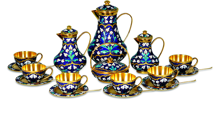 Сервиз чайный форма Охотничий рисунок Русский ренессанс 6 персон 15 предметов арт. 81.30403.00.1